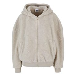 Damska bluza z kapturem zapinana na zamek Urban Classics Oversize Sherpa. Brązowe bluzy damskie Urban Classics, na zimę, bez wzorów, z kapturem. Za 275.00 zł.