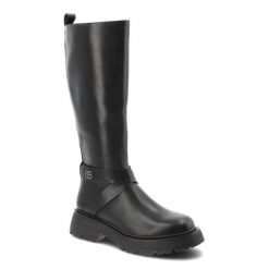 Czarne Kozaki Filippo Eleganckie Obuwie Damskie. Czarne kozaki damskie Filippo, na jesień, przed kolano, bez obcasa, bez zapięcia. Za 237.99 zł.