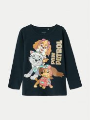 NAME IT Bluzka 13226490 Granatowy Regular Fit. Niebieskie bluzki i koszule dziewczęce Name it, bez wzorów, z bawełny, bez kołnierzyka, bez ramiączek. Za 49.99 zł.
