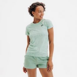 Koszulka do padla damska Kuikma lekka i bez szwów. Niebieskie bluzki damskie KUIKMA, s, bez wzorów, z dzianiny, sportowe, bez kołnierzyka, bez ramiączek. Za 89.99 zł.