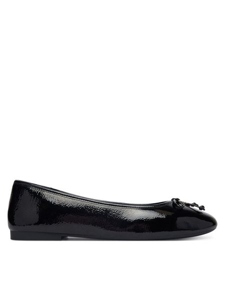 Tommy Hilfiger Baleriny Hilifger Patent Ballet FW0FW09005 Czarny. Czarne balerinki damskie Tommy Hilfiger, bez wzorów, ze skóry. Za 239.99 zł.