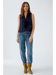 Oui Bluzka w kolorze granatowym rozmiar: 38. Niebieskie bluzki damskie Oui, bez wzorów, bez kołnierzyka, bez ramiączek. Za 91.34 zł.