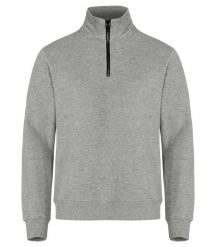 Clique Classic Half Zip bluza ½ zip unisex z ukrytą kieszenią – grey melange. Szare bluzy damskie CLIQUE, s, bez wzorów, z bawełny, bez kaptura. Za 219.96 zł.