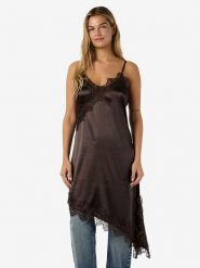 Noisy may Sukienka "Sofie" w kolorze ciemnobrązowym rozmiar: XL. Brązowe sukienki damskie Noisy may, bez wzorów, z koronki, bez ramiączek. Za 126.99 zł.