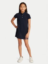 Tommy Hilfiger Sukienka codzienna Essential KG0KG08564 D Granatowy Regular Fit. Niebieskie sukienki dziewczęce Tommy Hilfiger, bez wzorów, z bawełny, bez ramiączek, proste. Za 309.99 zł.