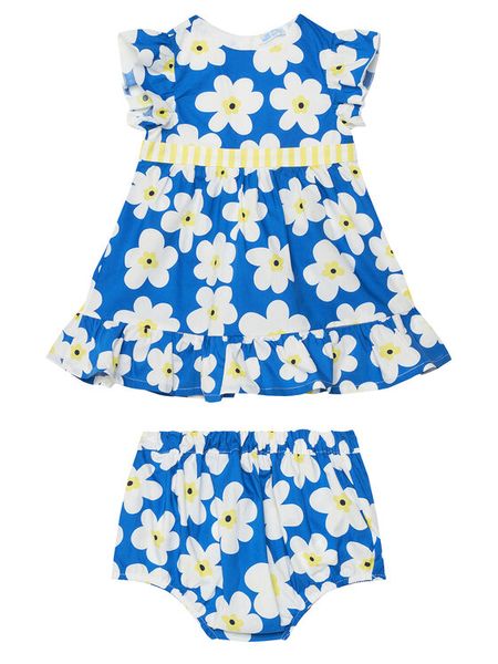 Original Marines Sukienka codzienna DFP1063NF Niebieski Regular Fit. Niebieskie sukienki dziewczęce Original Marines, bez wzorów, z bawełny, bez ramiączek, proste. Za 79.99 zł.