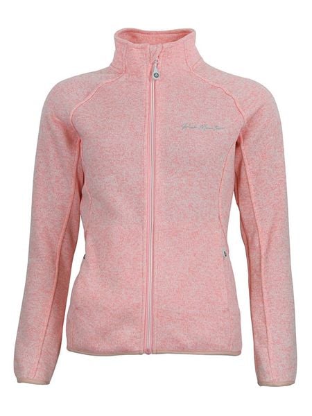 Peak Mountain Kurtka polarowa "Ator" w kolorze łososiowym rozmiar: L. Pomarańczowe kurtki damskie Peak Mountain, l, bez wzorów, z polaru, bez kaptura. Za 196.70 zł.