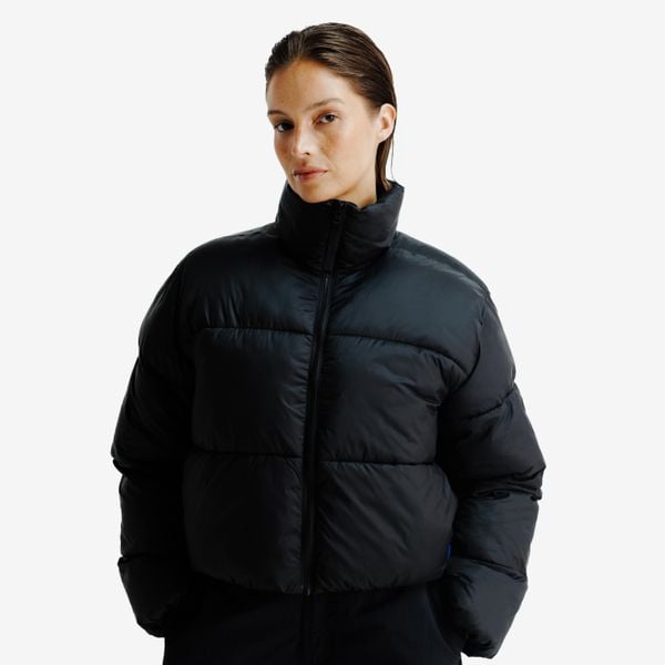 Kurtka Crop damska Lifetech. Czarne kurtki damskie Decathlon, na zimę, s, bez wzorów, z materiału, bez kaptura. Za 219.99 zł.