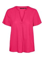 Vero Moda Bluzka w kolorze różowym rozmiar: S. Różowe bluzki damskie Vero Moda, s, bez wzorów, bez kołnierzyka, bez ramiączek. Za 41.69 zł.