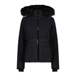 Kurtka narciarska damska CMP 35W0266 Zip Hood. Czarne kurtki sportowe damskie CMP, na zimę, bez wzorów, bez kaptura. Za 979.99 zł.