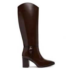 Kozaki LAUREN RALPH LAUREN. Brązowe kozaki damskie Lauren Ralph Lauren, bez obcasa, na słupku, bez zapięcia. Za 1,599.00 zł.