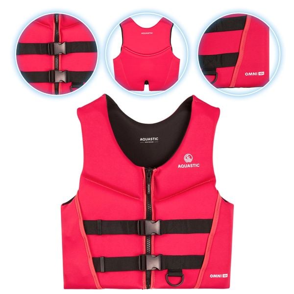 Kamizelka asekuracyjna AQUASTIC Omni 50N neoprenowa. Kamizelki damskie AQUASTIC, m, bez wzorów, z neoprenu, bez kaptura. Za 219.99 zł.