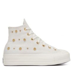 Trampki Converse. Białe trampki damskie Converse, bez wzorów, bez zapięcia. Za 449.99 zł.