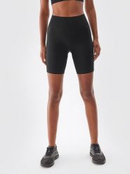 4F Szorty sportowe w kolorze czarnym rozmiar: M/L. Czarne spodenki sportowe damskie 4F, l, bez wzorów, z materiału, z podwyższonym stanem, outdoorowe. Za 61.46 zł.