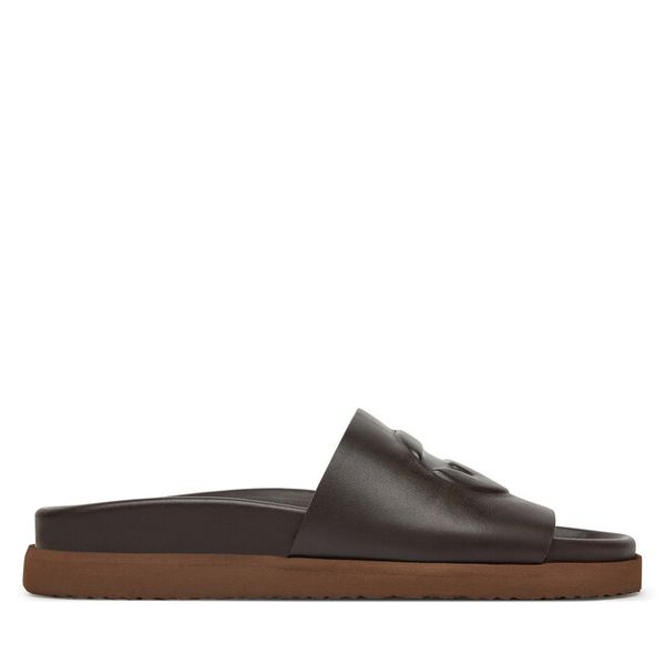 Klapki G-Star Raw. Brązowe klapki damskie G-Star Raw, bez wzorów, bez obcasa, bez zapięcia. Za 215.99 zł.