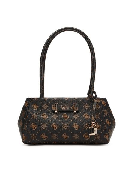 Guess Torebka Carrie Logo HWGP98 98080 Brązowy. Brązowe torebki klasyczne damskie Guess, ze skóry, bez dodatków. Za 639.99 zł.