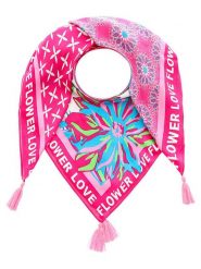 Zwillingsherz Chusta "Flower Love" ze wzorem - 130 x 130 cm rozmiar: onesize. Chusty damskie Zwillingsherz, bez wzorów, z materiału. Za 158.10 zł.