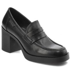 Czarne Półbuty Nessi Gustowne Buty Na Obcasie. Czarne półbuty damskie Nessi, na wiosnę, bez wzorów, bez obcasa, na obcasie, bez zapięcia. Za 439.00 zł.