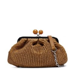 Torebka Weekend Max Mara. Brązowe torebki wieczorowe damskie Weekend Max Mara, bez wzorów, bez dodatków. Za 1,159.00 zł.