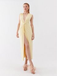 Patrizia Pepe Sukienka koktajlowa 2A2519/J113-Y433 Żółty Slim Fit. Żółte sukienki damskie Patrizia Pepe, bez wzorów, z syntetyku, wizytowe, bez ramiączek. Za 1,129.00 zł.