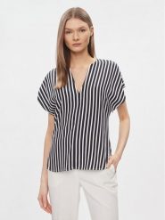 Tommy Hilfiger Bluzka WW0WW41845 Granatowy Relaxed Fit. Niebieskie bluzki damskie Tommy Hilfiger, bez wzorów, z wiskozy, bez kołnierzyka, bez ramiączek. Za 259.99 zł.
