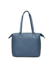 Tommy Hilfiger Torebka Poppy Reform Tote Qu AW0AW17013 Niebieski. Niebieskie torebki klasyczne damskie Tommy Hilfiger, ze skóry, bez dodatków. Za 529.99 zł.