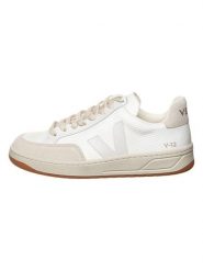 Veja Sneakersy "V 12" w kolorze biało-beżowym rozmiar: 36. Białe obuwie sportowe damskie Veja, z materiału, bez zapięcia. Za 590.45 zł.