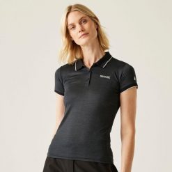 Damska koszulka turystyczna polo Remex II. Fioletowe bluzki damskie Regatta, bez wzorów, z materiału, casualowe, bez kołnierzyka, bez ramiączek. Za 161.00 zł.