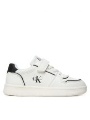 Calvin Klein Sneakersy Low Cut Lace-Up/Velcro V1X9-83278-1355 S Biały. Białe buty sportowe chłopięce Calvin Klein, ze skóry, bez zapięcia. Za 399.99 zł.