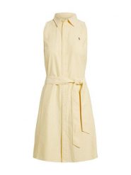 Polo Ralph Lauren Sukienka koszulowa 211968897500 Żółty jasny Regular Fit. Żółte sukienki damskie Polo Ralph Lauren, bez wzorów, z bawełny, bez ramiączek. Za 989.99 zł.