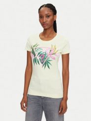 Guess T-Shirt W5GI07 J1314 Żółty Regular Fit. Żółte t-shirty damskie Guess, xxl, z aplikacjami, z bawełny, bez kołnierzyka. W wyprzedaży za 117.00 zł.