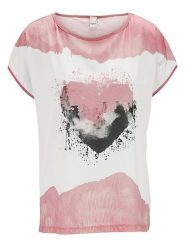 Heine Koszulka w kolorze jasnoróżowo-białym rozmiar: 42. Różowe koszulki damskie Heine, bez wzorów, bez kołnierzyka, bez ramiączek. Za 109.95 zł.