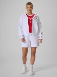 4F Spodenki dresowe damskie - białe XL. Białe spodenki sportowe damskie 4F, na lato, xl, bez wzorów, z dresówki. Za 129.99 zł.