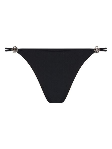 Guess Stringi O5BE14 KCF20 Czarny. Czarne stringi Guess, z aplikacjami, z syntetyku. Za 109.99 zł.