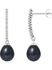 Pearl Addict Srebrne kolczyki-wkrętki z perłami i cyrkoniami rozmiar: onesize. Niebieskie kolczyki damskie Pearl Addict, z cyrkonią, srebrne. Za 260.99 zł.