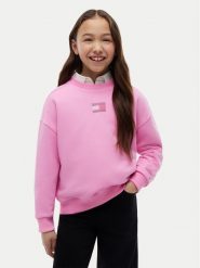 Tommy Hilfiger Bluza KG0KG09490 Różowy Regular Fit. Czerwone bluzy dziewczęce Tommy Hilfiger, bez wzorów, z bawełny, bez ramiączek, bez kaptura. Za 329.99 zł.
