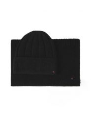 Tommy Hilfiger Zestaw Szalik i Czapka Flag Fluffy AW0AW17994 Czarny. Czarne szaliki damskie Tommy Hilfiger, na zimę, bez wzorów, z materiału. Za 429.99 zł.