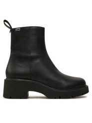 Camper Botki Milah K400725-001 Czarny. Czarne botki damskie Camper, ze skóry, bez obcasa, na słupku, bez zapięcia. Za 789.99 zł.