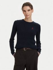 Beverly Hills Polo Club Sweter P-SS26W-M537390 Granatowy Regular Fit. Niebieskie swetry klasyczne damskie Beverly Hills Polo Club, l, z bawełny, bez kołnierzyka. Za 269.99 zł.