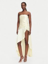 Bardot Sukienka koktajlowa Lorenza 59266DB Beżowy jasny Slim Fit. Brązowe sukienki damskie Bardot, bez wzorów, z wiskozy, wizytowe, bez ramiączek. Za 729.99 zł.