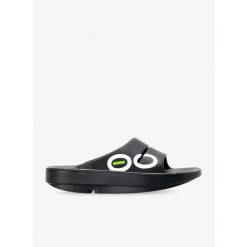 Klapki regeneracyjne Oofos Ooahh Sport Slide Sandal. Niebieskie klapki damskie oofos, bez wzorów, bez obcasa, bez zapięcia. Za 198.99 zł.