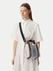 Tommy Hilfiger Torebka Th City Mini Satchel Jacquard AW0AW18732 Niebieski. Niebieskie torebki klasyczne damskie Tommy Hilfiger, z materiału, bez dodatków. Za 649.99 zł.