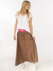 Zwillingsherz Spódnica "Dots Allover" w kolorze jasnobrązowym rozmiar: L/XL. Brązowe spódnice damskie Zwillingsherz, na co dzień, l, bez wzorów, z wiskozy, maxi. Za 104.99 zł.