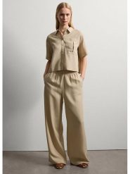 STEFANEL Koszula w kolorze beżowym rozmiar: XL. Brązowe koszule damskie Stefanel, xl, bez wzorów, bez kołnierzyka, bez ramiączek. Za 165.99 zł.