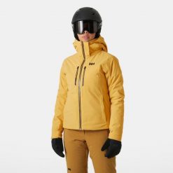 Damska kurtka narciarska Helly Hansen Alphelia Lifaloft. Brązowe kurtki damskie Helly Hansen, na zimę, bez wzorów, bez kaptura. Za 2,499.00 zł.