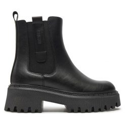 Sztyblety Big Star Shoes. Czarne botki damskie BIG STAR SHOES, retro, bez obcasa, na płaskiej podeszwie, bez zapięcia. Za 209.99 zł.