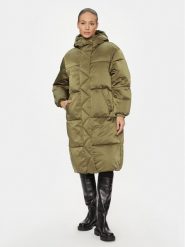 Tommy Jeans Kurtka zimowa Satin DW0DW16587 Zielony Relaxed Fit. Zielone kurtki damskie Tommy Jeans, na zimę, s, bez wzorów, z jeansu, bez kaptura. Za 1,209.00 zł.