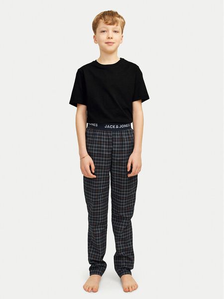 Jack & Jones Junior Piżama Basic 12264244 Czarny Regular Fit. Czarne piżamy chłopięce Jack & Jones Junior, bez wzorów, z bawełny, bez ramiączek. Za 109.99 zł.