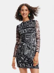 Desigual Sukienka codzienna 23SWVK23 Szary Slim Fit. Szare sukienki damskie Desigual, bez wzorów, z syntetyku, bez ramiączek. Za 239.99 zł.
