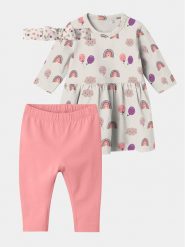 NAME IT Komplet sukienka i legginsy Vandora 13230046 Kolorowy Regular Fit. Sukienki niemowlęce Name it, bez wzorów, z bawełny. Za 59.99 zł.